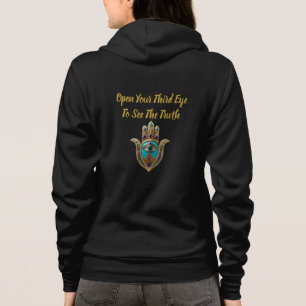 Turkos Tredje Öga Hamsa Zip T Shirt