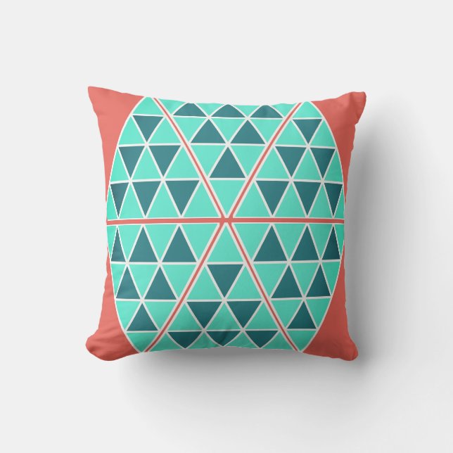 Turkos Trianglar / Pyramider Kastkudde Kudde (Framsida)