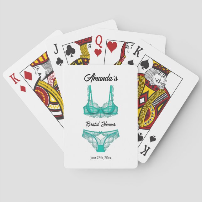 Turkos Underkläder Bröllopsfest Casinokort (Baksidan)