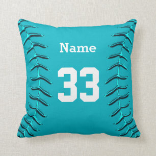 Turkos/Uppehåll, Personlig Softball Pillow Kudde