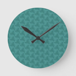 Turkos väggklocka med geometriskt hexagonalt mönst