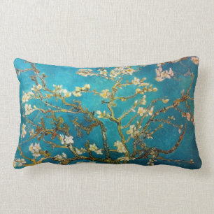 Turkos Van Gogh som blomstrar mandelträd Lumbarkudde