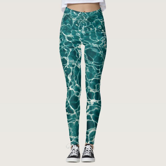 Turkos Vatten Flow Leggings (Framsida)