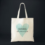 Turkos vattenfärgsbridesmaid tote bags tygkasse<br><div class="desc">Klassturkos blått vattenfärgat hjärtrytm tote bags. Personlig aqua vatten färg målar kärlek symbolen bridesaid tote bags för lagbrid. Söt vintage ser ut att vara designad med elegant skripttypgrafi och eget namn. Gör en till brudtärna, blomflicka, maid of honor, hedersbetygelse, budens mamma etc. Stam rustik ikon för chic bröllopsfest, brudens sida...</div>