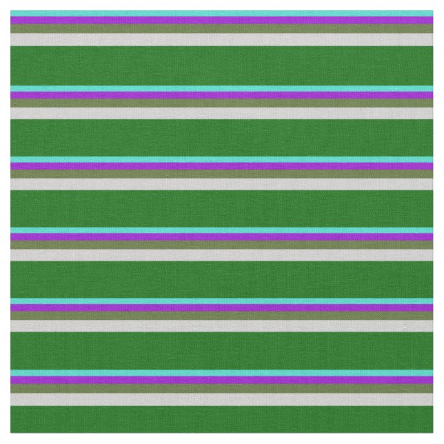 Turkos, violett, Oliv grönt, Grått och Mörk grönt Tyg (Närbild)
