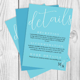 Turkos, Vit Bröllop-detaljbilaga för skript Tilläggskort