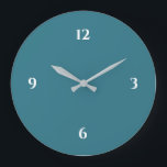 Turkos & vit minimalistisk stor klocka<br><div class="desc">Modern klocka har en minimalistisk design i en turkos- och vit färg-palett. En enkel design med vita tal i turkospausal. Ett trendig till ditt kök, vardagsrum eller kontorsvägg, en tänkbar modern kontorsgåva eller en modern hemgåva till vilken tillfälle som helst. Du kan anpassa genom att använda fält eller anpassa dig...</div>
