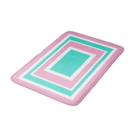 Turkos Vit Rosa Geometrisk Badrumsmatta