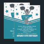 Turkos Vit Silver Stjärnor Cheer Cheerleading Fest Inbjudningar<br><div class="desc">Anpassa för alla evenemang</div>