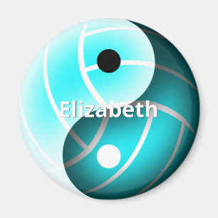 turkos volleyball yin yang personlig magnet
