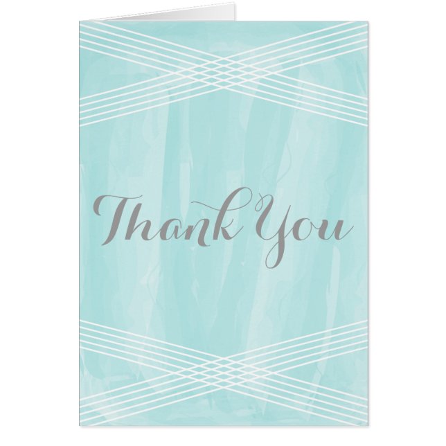 Turkos Watercolor Deco-Tack Hälsningskort (Framsidan)