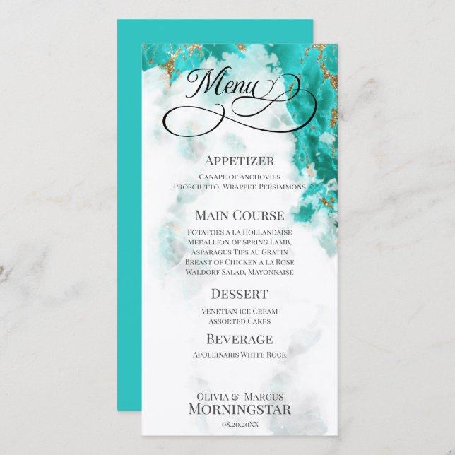 Turkos Watercolor Geode (Fram/baksida)