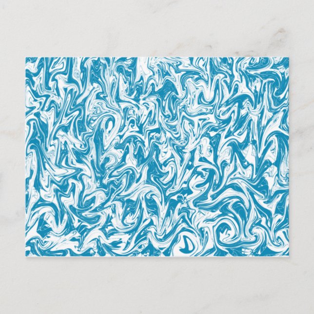 Turkos & White Swirl Vykort (Framsida)