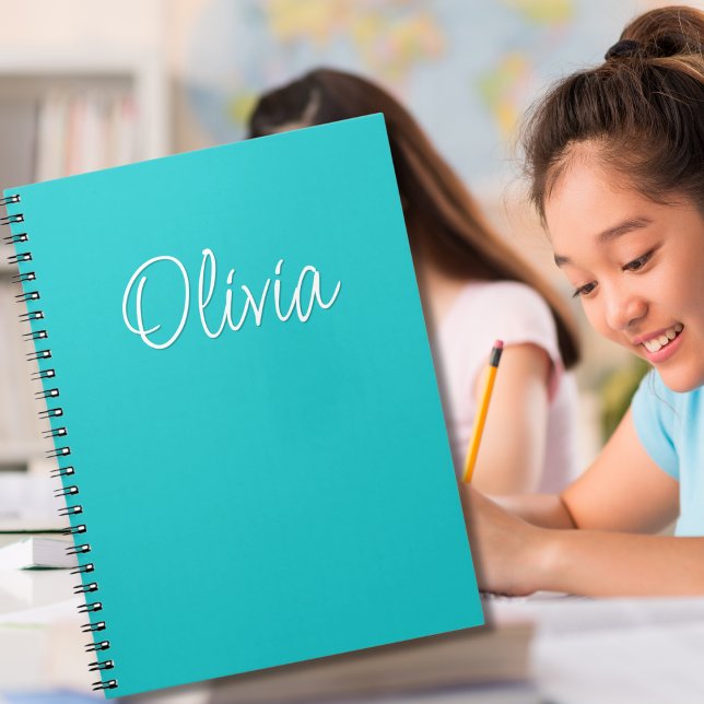 Turkos White Teal Personlig Anteckningsbok (Skapare uppladdad)