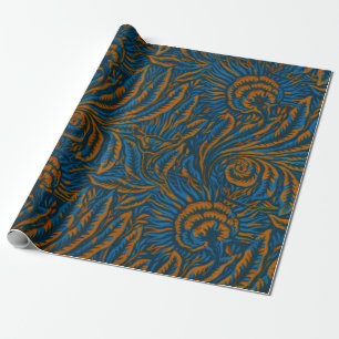 Turkos William Morris Stil Akantusblad Botanisk Presentpapper