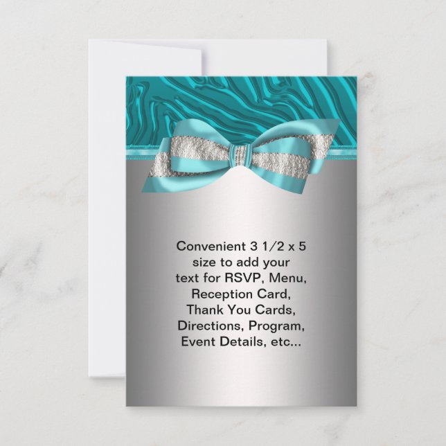 Turkos Zebra Bat Mitzvah RSVP OSA Kort (Framsida)