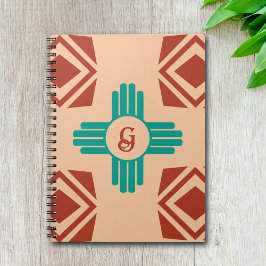 Turkos Zia Tribal Brown Tan Anteckningsbok