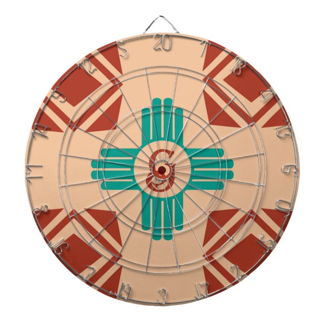 Turkos Zia Tribal Brown Tan Darttavla (Framsidan)