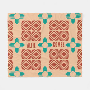 Turkos Zia Tribal Brown Tan Fleecefilt