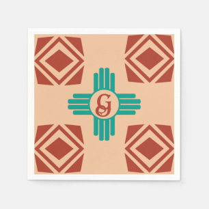 Turkos Zia Tribal Brown Tan Pappersservett