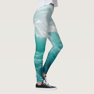 Turkosa havsvågor Abstrakt dröm Leggings