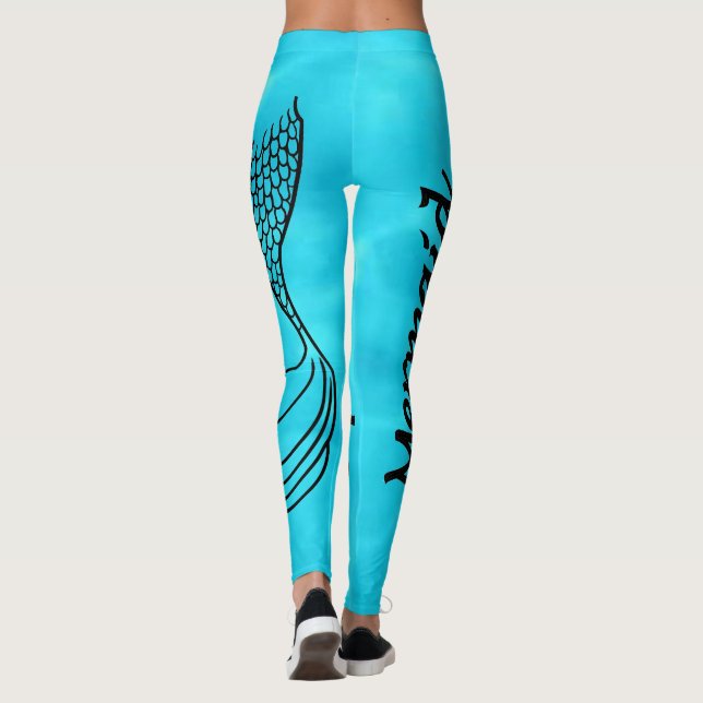 Turkosblå Mermaid Squad-leggings Leggings (Baksida)
