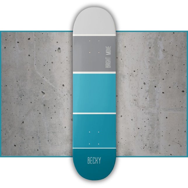 Turkosblå och grå randig mini skateboard bräda 18,5 cm (Skapare uppladdad)