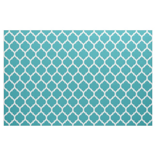 Turkosblått Morockanskt gitter Fyrflikigt mönster Tyg (Fat Quarter)