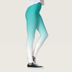 Turkosblått Ombre All över tryckdamasker Leggings