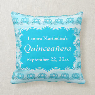 Turkosblåttvagnar Quinceanera Kudde