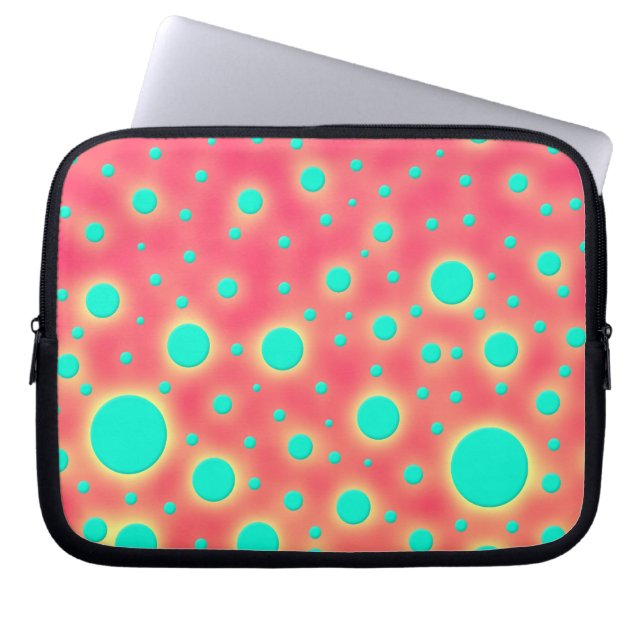 Turkoscirklar över modern design i stark rosa laptop fodral (Framsidan)