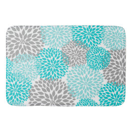 Turkosdahliaen blommar, sätta en klocka på blom- badrumsmatta