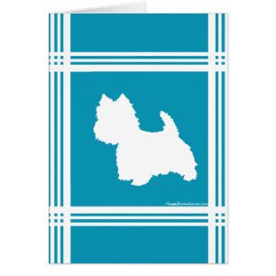 Turkosfärgade Westies Hälsningskort