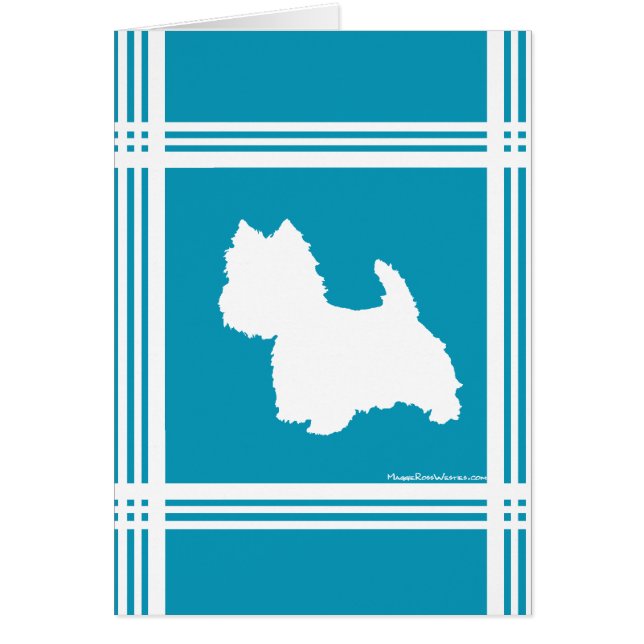 Turkosfärgade Westies Hälsningskort (Framsidan)