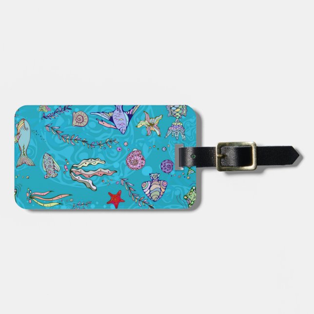 Turkosfiskmönster Bagagebricka (Horisontell Framsida)