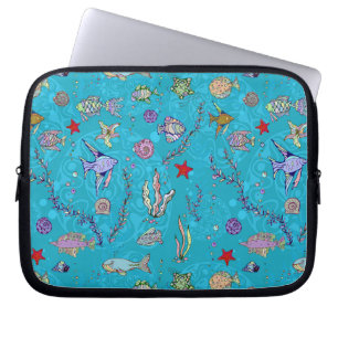 Turkosfiskmönster Laptop Fodral