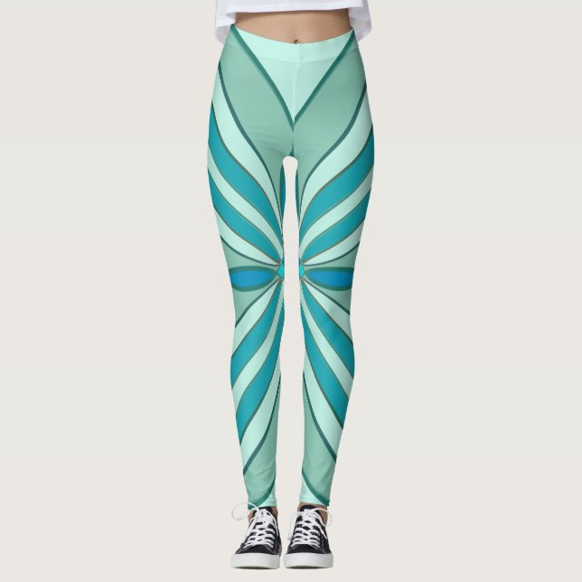 Turkosformade nyanser leggings (Framsida)