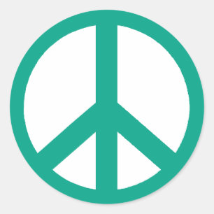 Turkosfredsymbol Runt Klistermärke