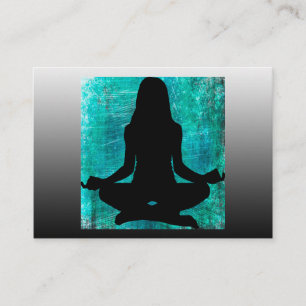 Turkosgröna och Svarta Meditations Yogaaffärskort Visitkort