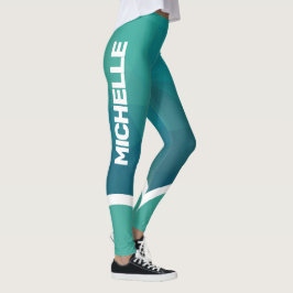 Turkoshajer med vit namn rand modern leggings
