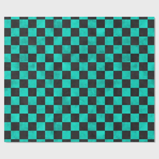 Turkoska Dödskallar och Solros Serie Design 6 Presentpapper (Platt)