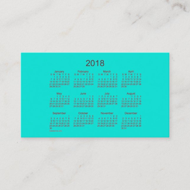 Turkoskalender 2018 vid den Janz visitkorten Visitkort (Framsida)