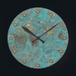 Turkoskrickan & guld förkopprar rund klocka<br><div class="desc">Turkoskrickan & guld förkopprar vintageantikviteten tar tid på.</div>