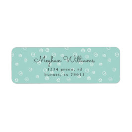 turkospuns, rolig, modern returadress etikett