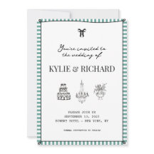 Turkosrandig kant Save The Date