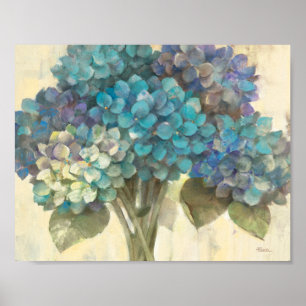 Turkosvanlig hortensia poster