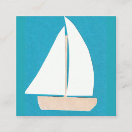 Turkosvisitkort med segelbåten fyrkantigt visitkort