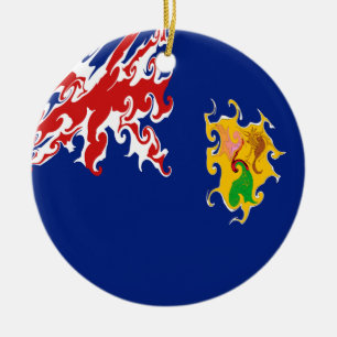 Turks and Caicos Islands Gnarly flagga Julgransprydnad Keramik