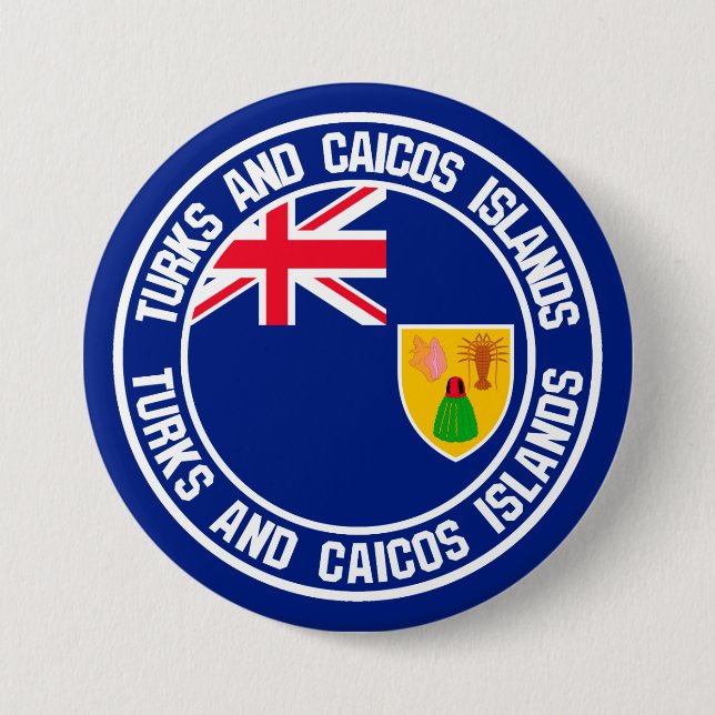 Turks and Caicos Islands rundaEmblem Knapp (Framsida)