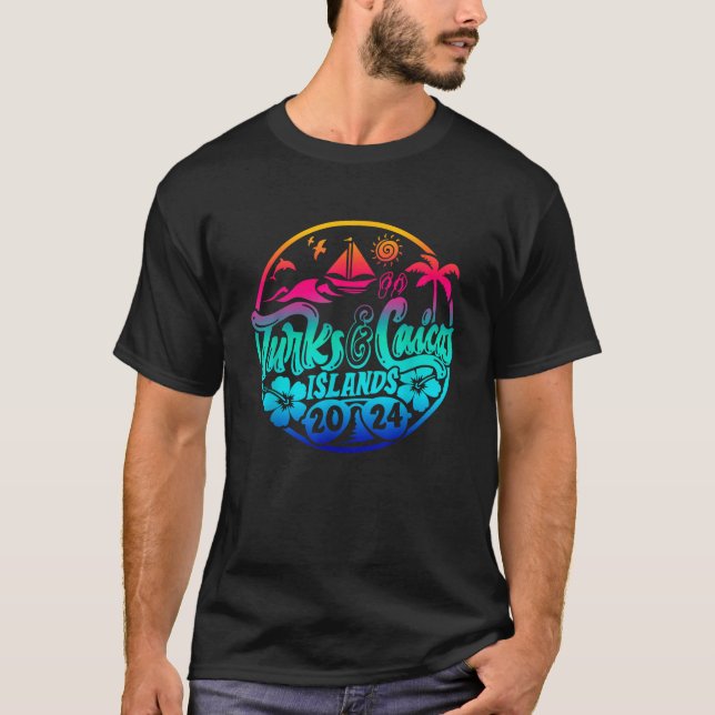 Turks Caicos 2024 Vacation Resa Matching Group T Shirt (Framsida)